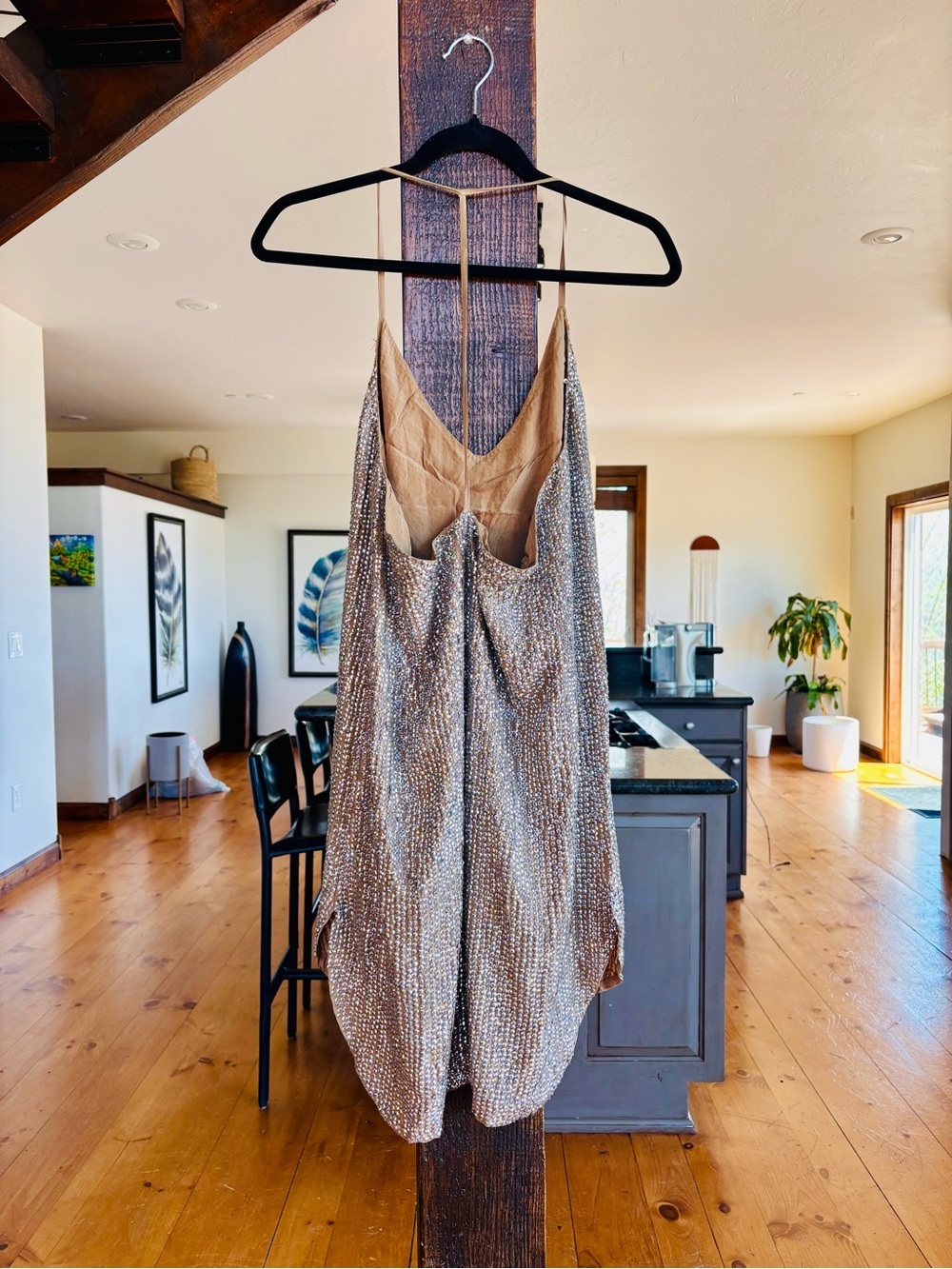 Haute Hippie Champagne Silver Sequin Embellished Slip Dress - Picture 10 of 14